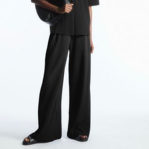 COS Elastic Waist Pleated Pants Sz L Black